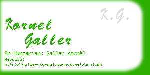 kornel galler business card