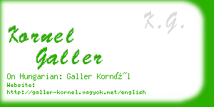 kornel galler business card